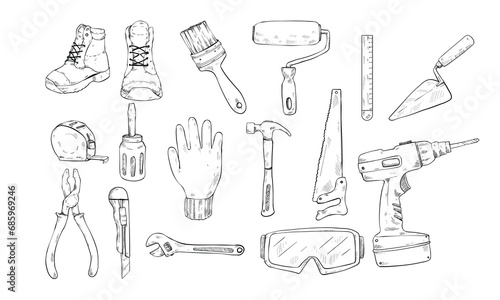 DIY equipment handdrawn collection