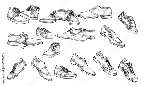 type men shoes handdrawn collection