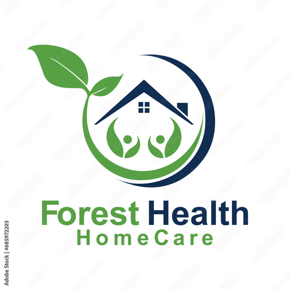 home care elderly logo vector illustrations. Nursing house logo with leaf design home care elderly logo vector illustrations. Nursing house logo with leaf design