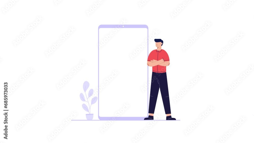 Animation of a man to analyzing data animation