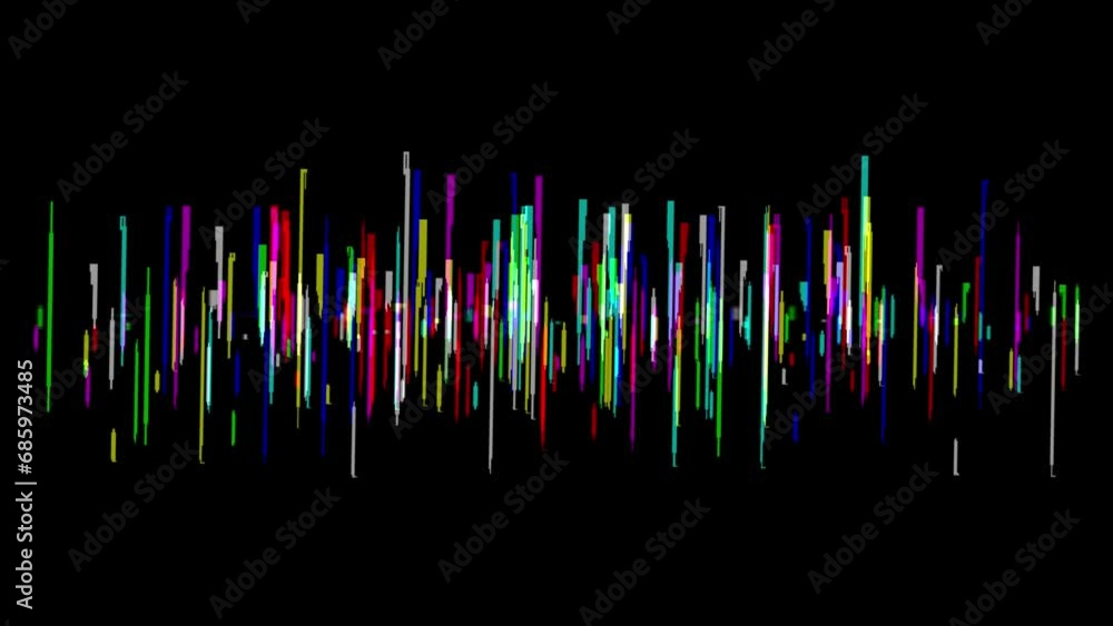 Colorful frequency waves motion graphics with plain black background Colorful frequency waves motion graphics with plain black background