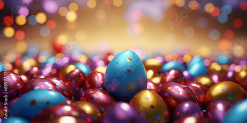 Easter Egg,Easter Delight Festive Eggs in a Joyful Display of Colors
