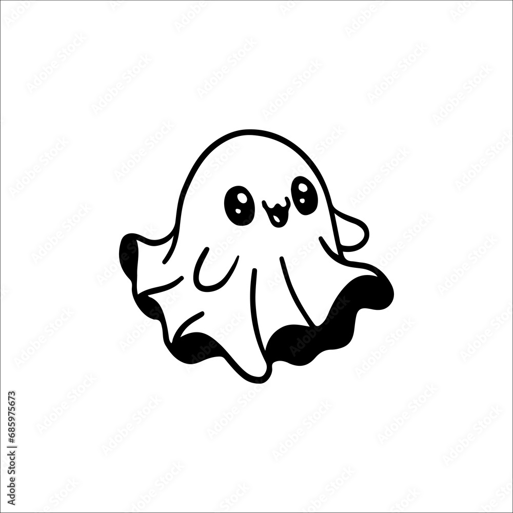 cute ghost character vector illustration cute ghost character vector illustration