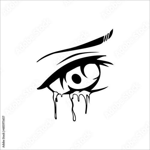 vector illustration of eyes shedding tears