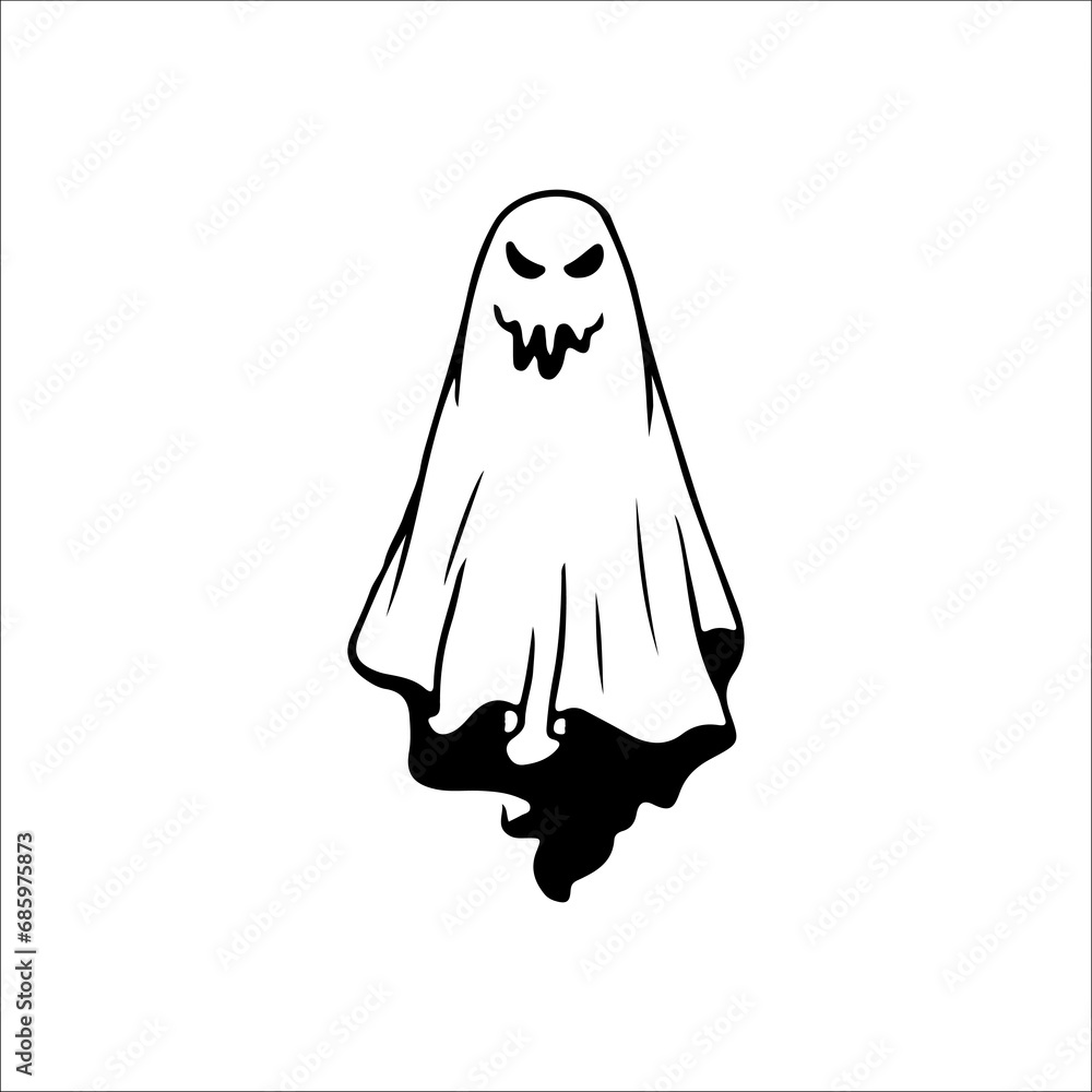 vector illustration of spooky ghost character vector illustration of spooky ghost character