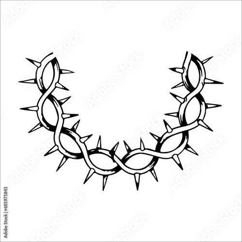 concept thorn necklace vector illustration