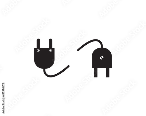 Electric plug vector icon symbol illustration
