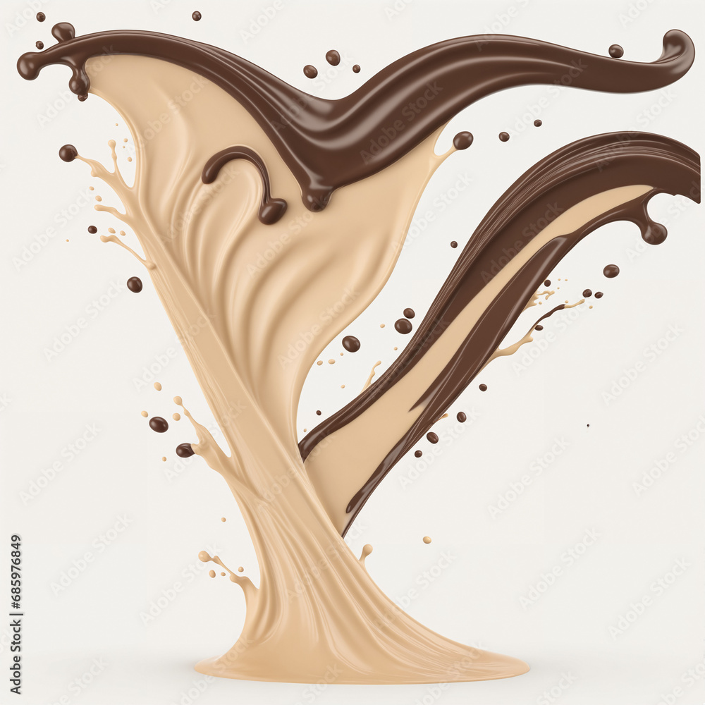 3D render of an isolated crown Chocolate chunks flow impactful Splash and chocolate drops and ripple cocoa powder and nuts and milk flow ice cream 3D render of an isolated crown Chocolate chunks flow impactful Splash and chocolate drops and ripple cocoa powder and nuts and milk flow ice cream