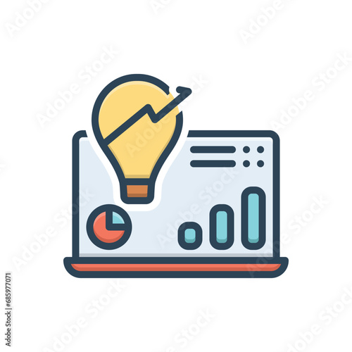 Color illustration icon for insights from 