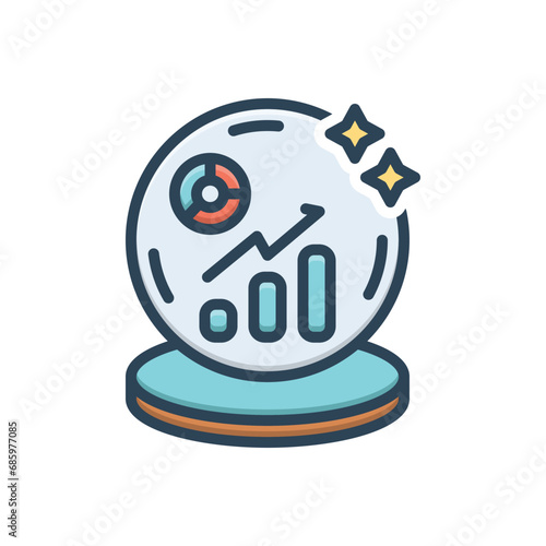 Color illustration icon for predictive 