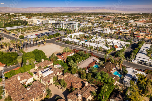 Fotografie Aerial cityscape of downtown Palm Springs