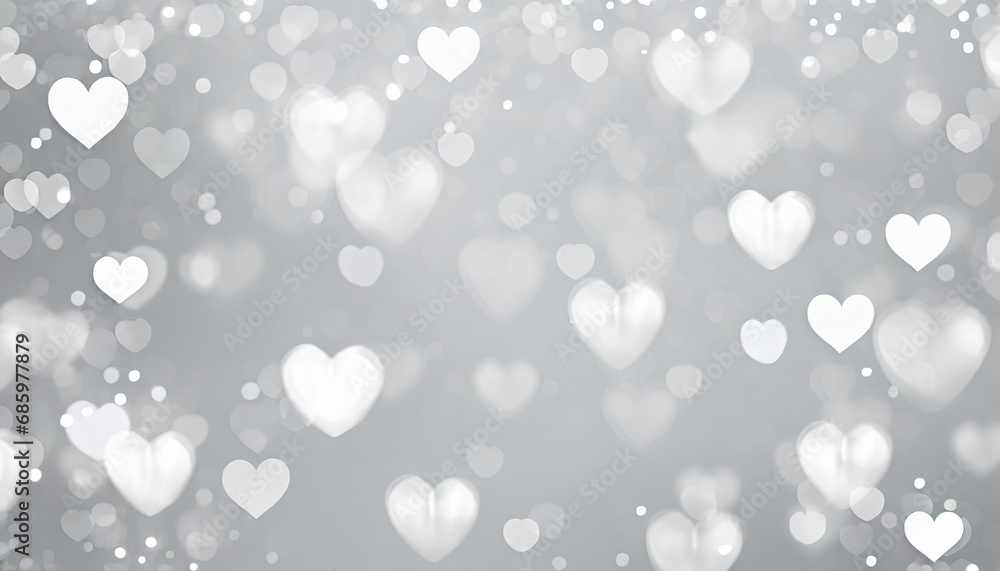 Heart shape Valentine day bokeh background, women's day, love gradient