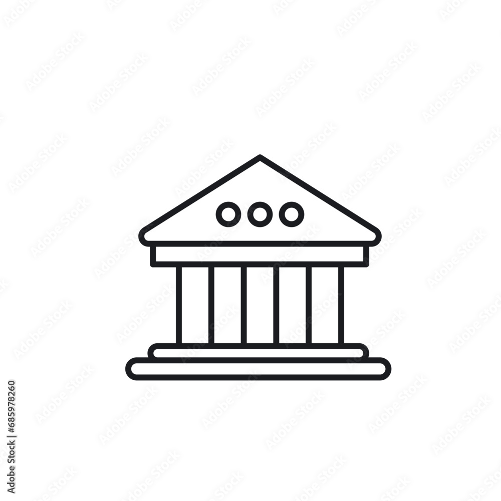 black line museum icon vector element design template black line museum icon vector element design template