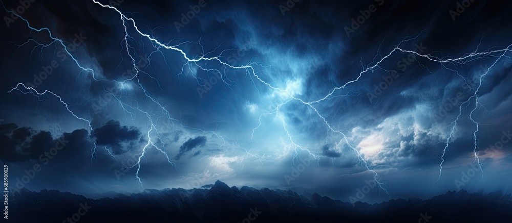 Intense storm with multiple lightning bolts. Intense storm with multiple lightning bolts.
