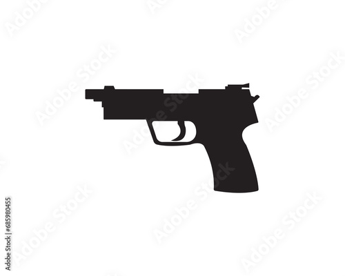 Gun handgun protection icon vector symbol design illustration