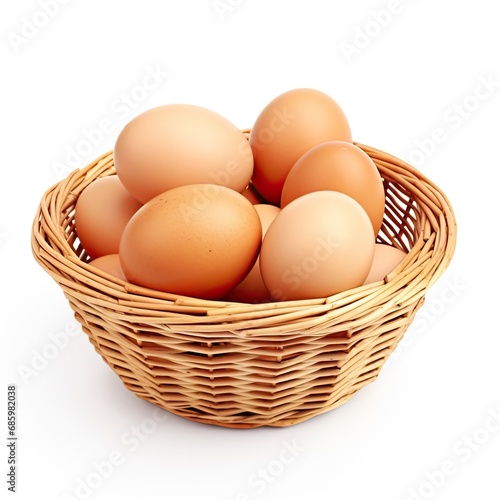 Wallpaper Mural egg in a basket isolated on white background
 Torontodigital.ca