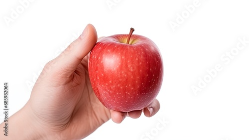 hands on apple isolated on white background