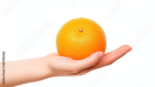 hands on orange  isolated on white background