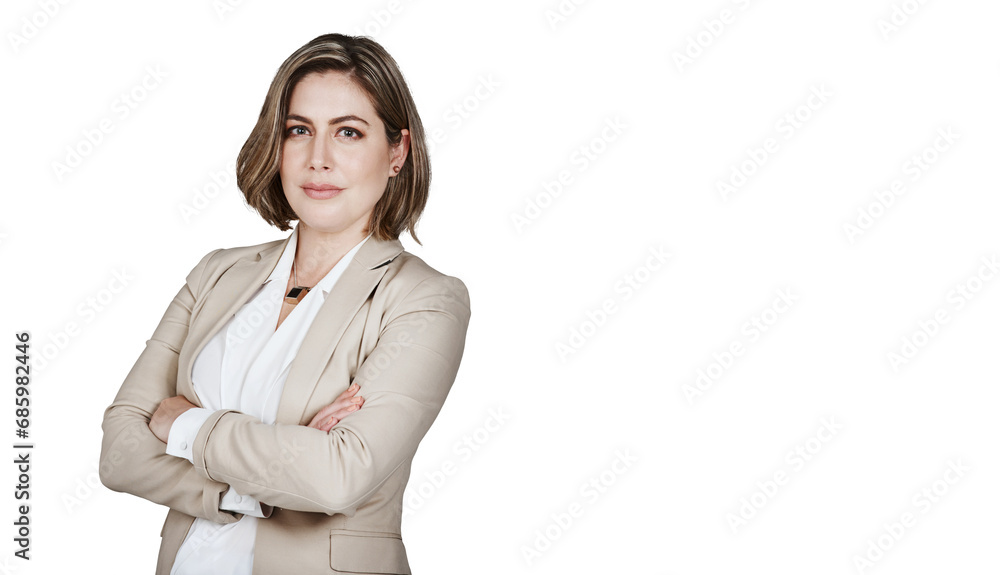 Portrait, arms crossed and professional woman confident in business franchise, company enterprise or management work. Pride, job experience and consultant isolated on transparent, png background Portrait, arms crossed and professional woman confident in business franchise, company enterprise or management work. Pride, job experience and consultant isolated on transparent, png background