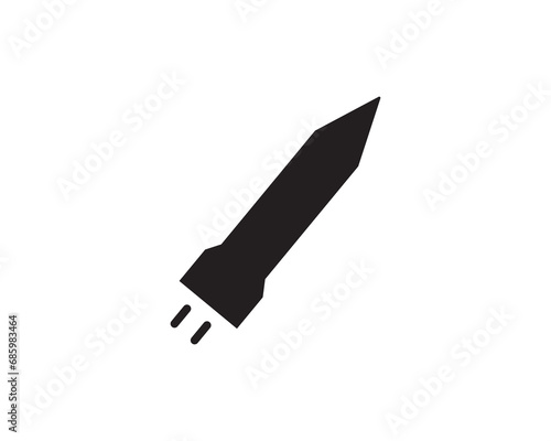 Missile rocket fire icon vector symbol design illustration