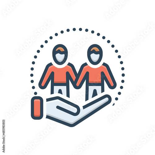 Color illustration icon for humanity 