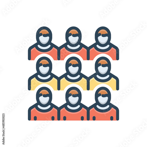 Color illustration icon for population 