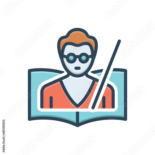 Color illustration icon for teacher 