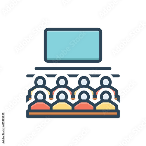 Color illustration icon for audience 