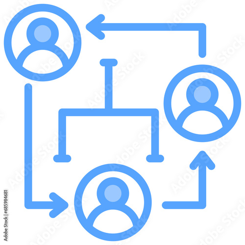 Restructuring Blue Icon