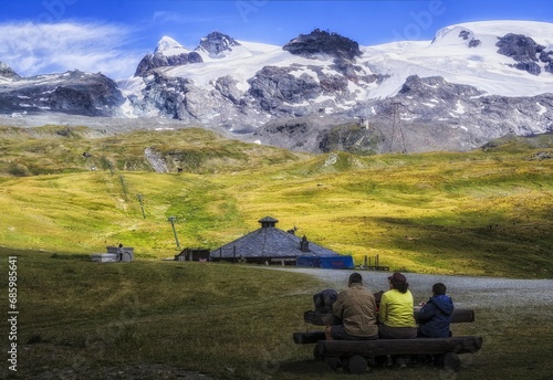 Family in the mountains