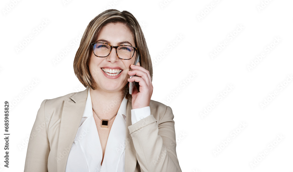Businesswoman, phone call and talking conversation for company networking, communication or corporate discussion. Female person, mobile device and isolated transparent png background, online for chat Businesswoman, phone call and talking conversation for company networking, communication or corporate discussion. Female person, mobile device and isolated transparent png background, online for chat