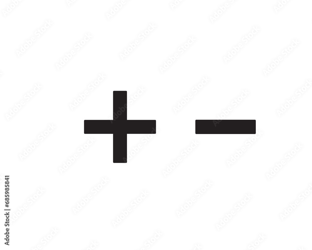 Fototapeta premium Plus and minus symbol icon vector design illustration