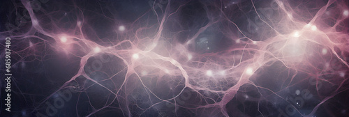 glowing nervous system abstract art background banner