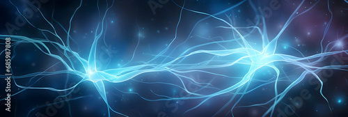 glowing nervous system abstract art background banner
