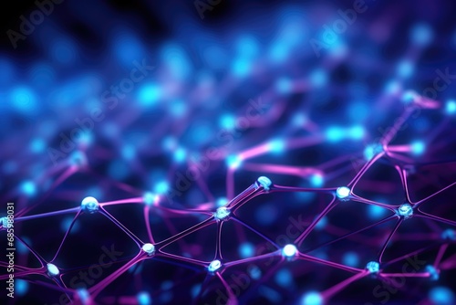 Plexus lines and dots big data molecular concept background. Technology background. Holographic plexus background. Network with connecting dots and lines. Big data visualization