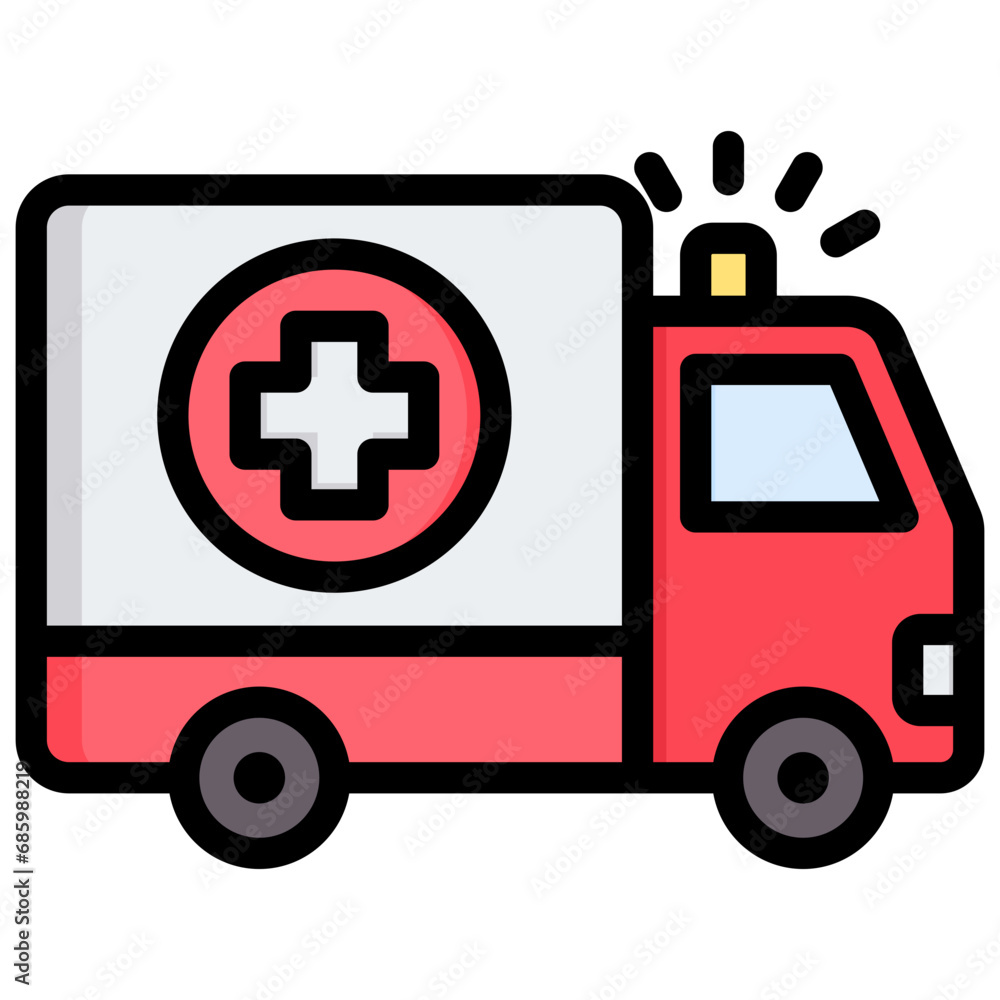 Ambulance Outline Color Icon Ambulance Outline Color Icon