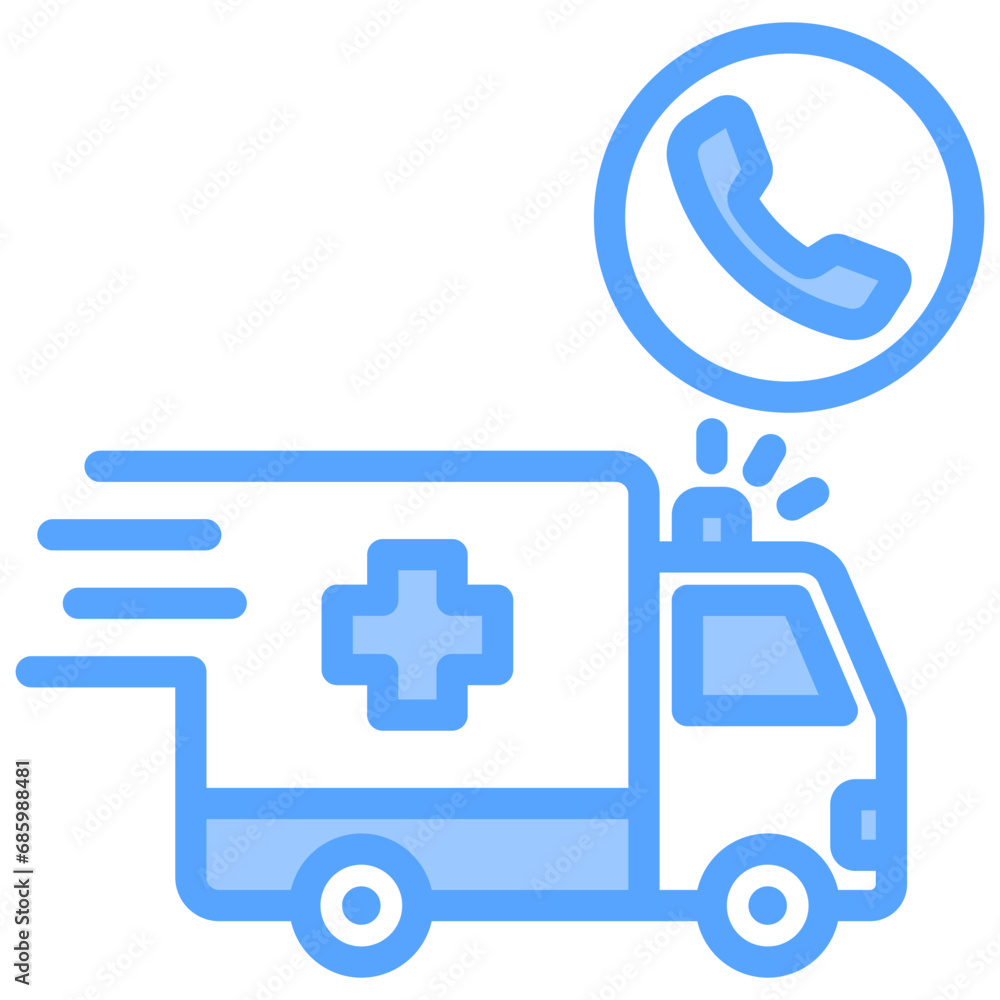 Obraz premium Emergency Service Blue Icon