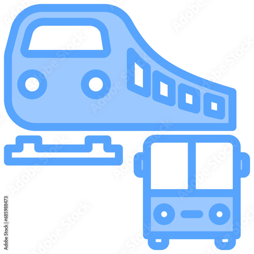 Public Transportation Blue Icon