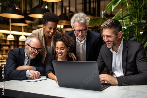 Wallpaper Mural A Black African womens and American professional Entrepreneur at a meeting looking at a laptop and solving project corrections with opinions. Business Entrepreneur solving project. Business people. Torontodigital.ca