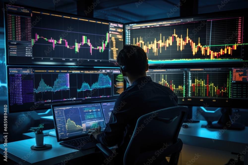 Stock trader analyze the market on high require super computer. A financial analyst using a tablet computer with stock charts in front. Analyzing charts bank account market rate global indexes online. Stock trader analyze the market on high require super computer. A financial analyst using a tablet computer with stock charts in front. Analyzing charts bank account market rate global indexes online.