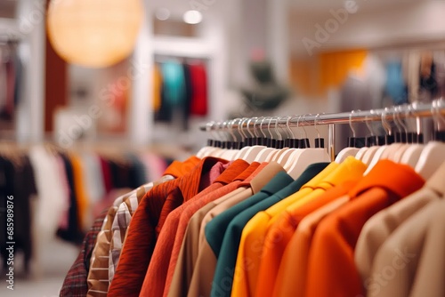 Clothing store background without people. AI generative