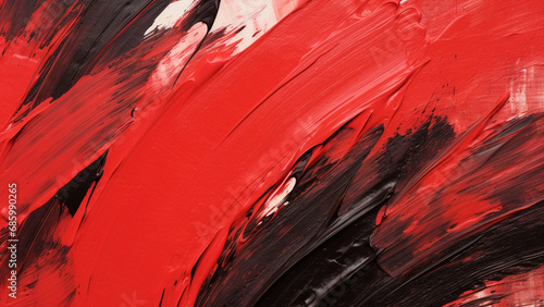 Abstract Brush Strokes Crimson Red and Charcoal Gray Artistic