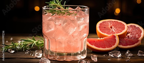 Refreshing icy drink made with grapefruit, rosemary, and gin or margarita.