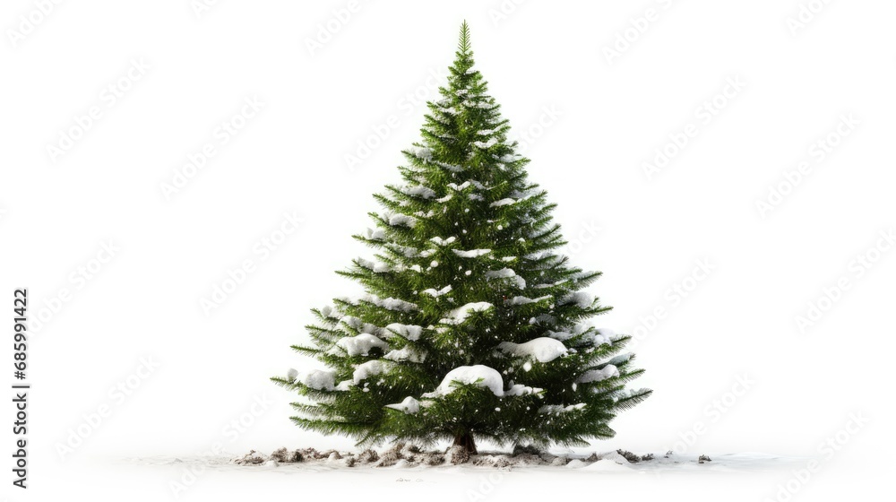 Isolated Christmas Tree. Generative AI Isolated Christmas Tree. Generative AI