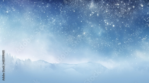 abstract winter background with snowflakes Christmas in white and blue © Petruk