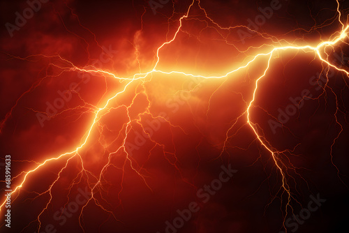 beautiful abstract orange lightning bolt background