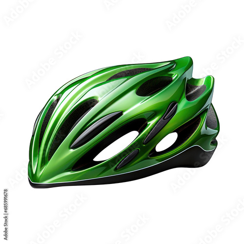 Green Bicycle Helmet Isolated on Transparent or White Background, PNG photo