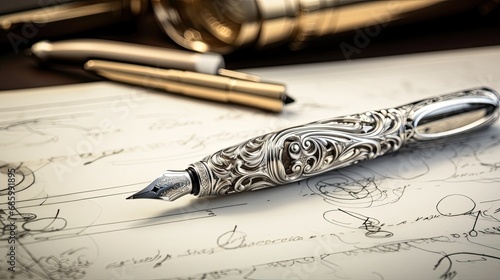 Silver Pen A Writers Tool. Generative AI