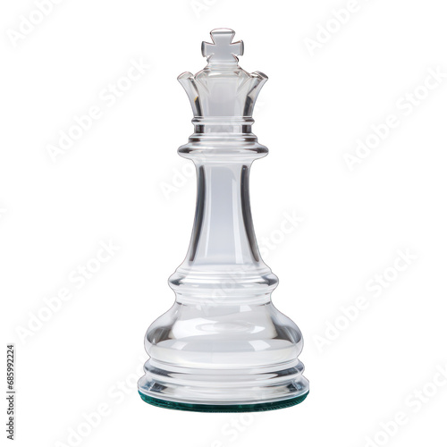 White Chess King Isolated on Transparent or White Background, PNG