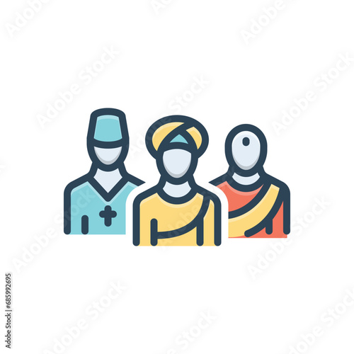 Color illustration icon for culture 